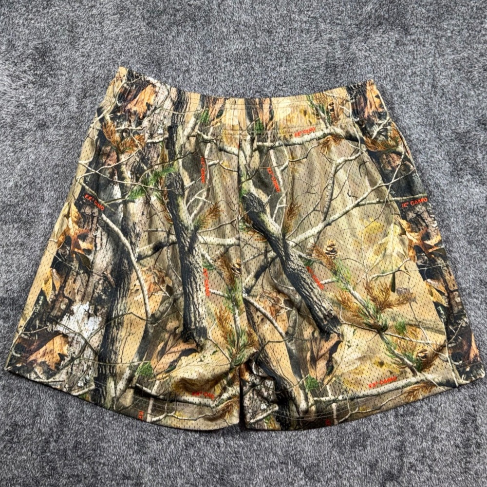 Eric Emanuel EE Basic Mesh Shorts Real Tree Camo Mens Size Large Red Logo NYC - Picture 4 of 14